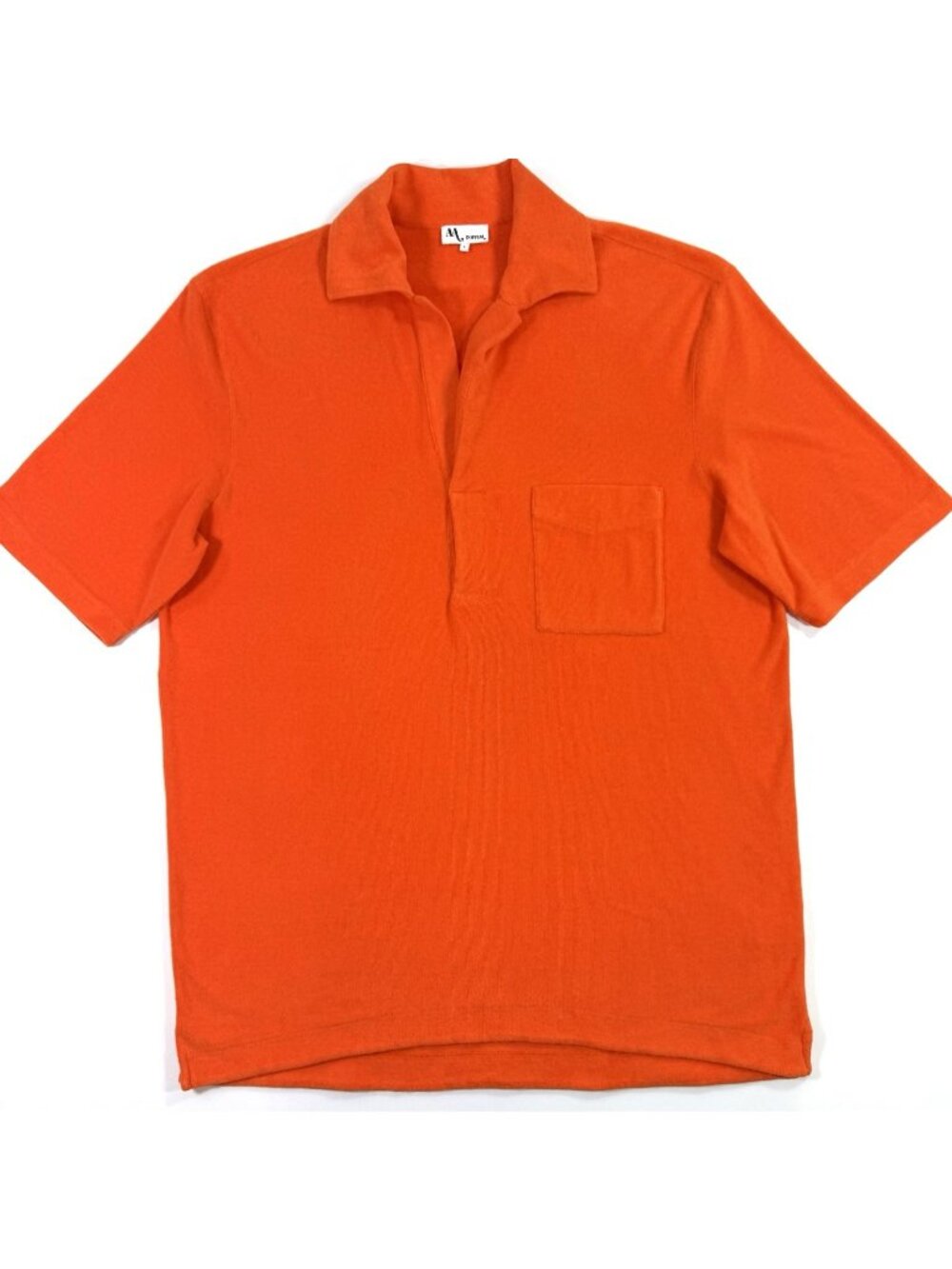 Doppiaa Italy Mens Aadeo Cotton Terry Polo Shirt Sz Large Relaxed Fit Orange